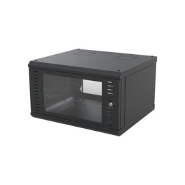 LINKEDPRO BY EPCOM SR-1906-GFP Gabinete para Montaje en Pared con Puerta de Cristal Templado Cuerpo Fijo con 6 Unidades de Rack