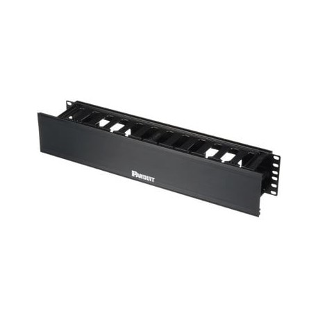 PANDUIT WMPHF2E Organizador de Cables Horizontal PatchLink Sencillo (Solo Frontal) Con Tapa Extendida Para Rack de 19in 2UR