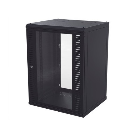 LINKEDPRO BY EPCOM SR-1916-GFP Gabinete para Montaje en Pared Puerta de Cristal Templado Cuerpo Fijo con Rack 19" de 16 Unidade