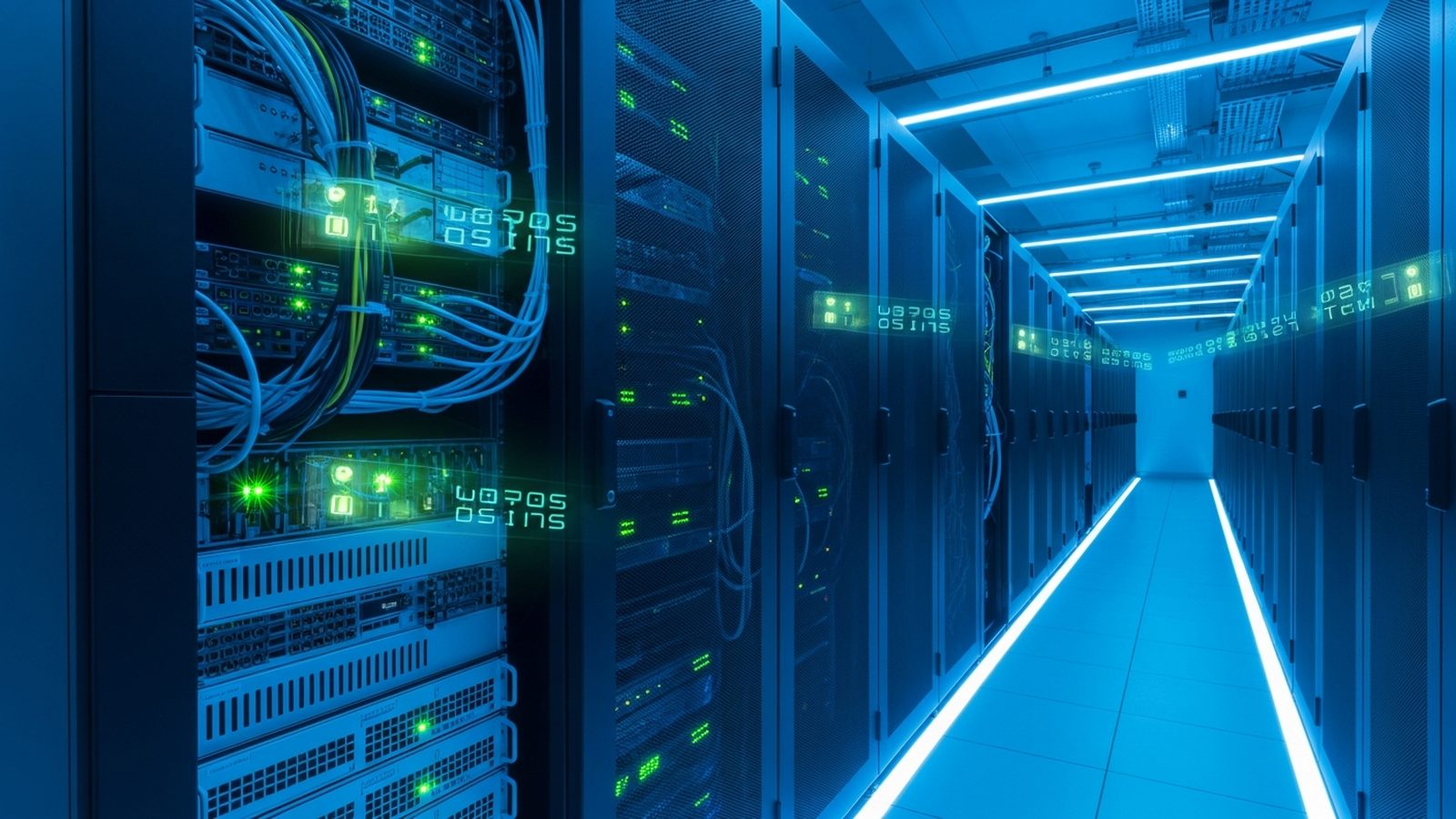 Centro de datos con racks de servidores